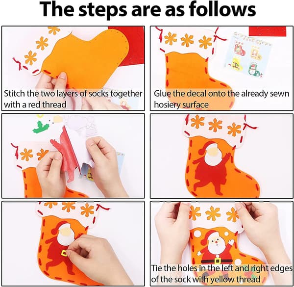 10 stk. Julefilt DIY Strømper & Ornamenter Sæt