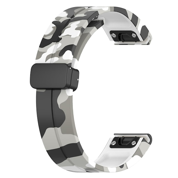 Svart spänne 22mm kamouflage handledsrem armband för Garmin Fenix 7/ Forerunner 965/955/945/935 Camo White