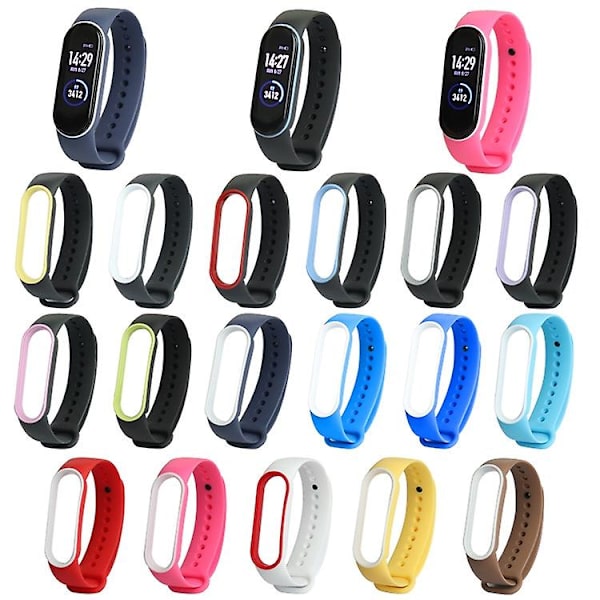 Til Xiaomi Mi Band 5 Tofarvet Tpe-urrem White Red