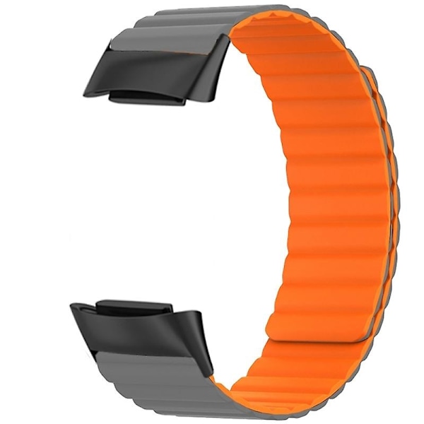 Soft Loop for Charge 6/5 Smartwatch Snabbkopplingsarmband magnetiskt armband Gray orange