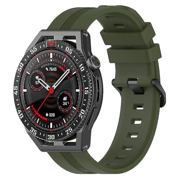 Håndleddsstropper 20mm Teksturert Smart Watch-stropper for Huawei Watch GT3/Watch GT, Sport Style Erstattet Wri Dark green, Dark Green G Huawei Watch GT3