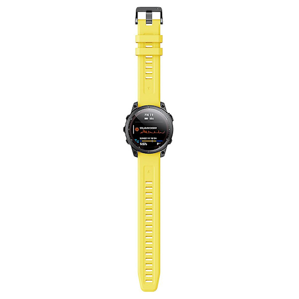 KLB-LWGJ-001 För Garmin Fenix 7 / 7 Pro Remband QuickFit 22mm Silikon Armband Yellow