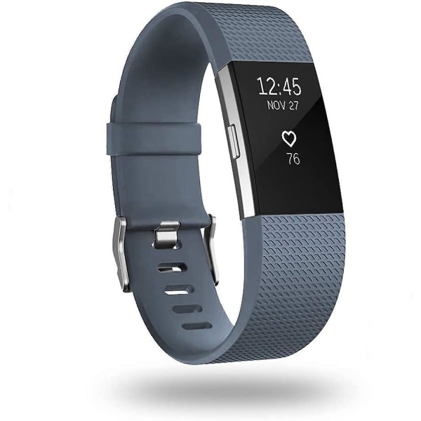 Fitbit Charge 2, Classic & Special Edition säädettävien urheilurannekkeiden kanssa yhteensopivat vaihtonauhat Small Slate