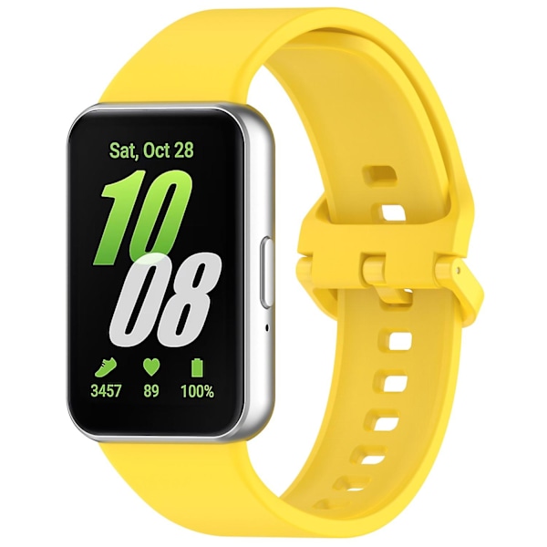 For Samsung Galaxy Fit3 Fleksibel Klokke Rem Silikonbånd Håndleddsarmbånd - Rød Yellow