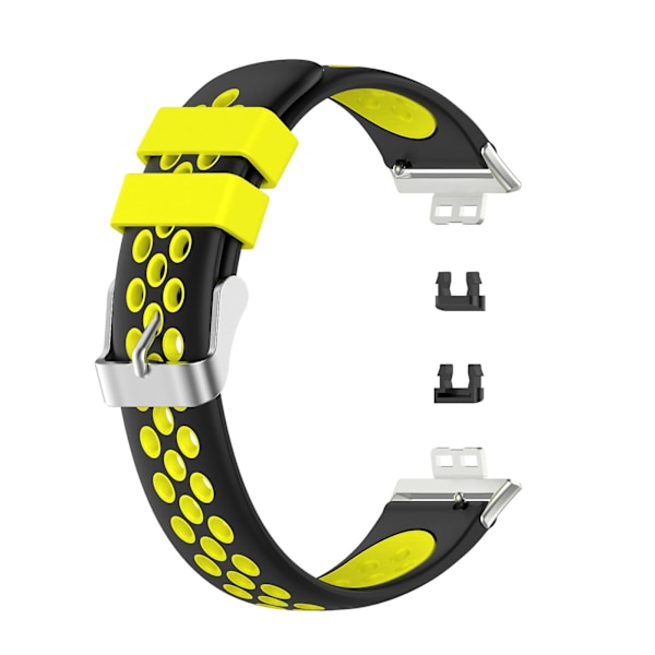 Silikonarmband i två färger för Huawei Watch Fit 18 mm Black Yellow