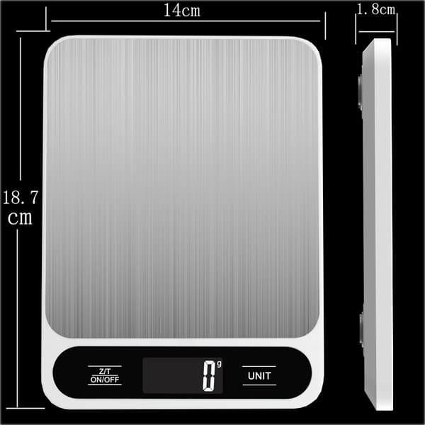 Köksvåg, gram och uns - Drivs av AAA-batterier (ingår ej) Black 5kg, 1g