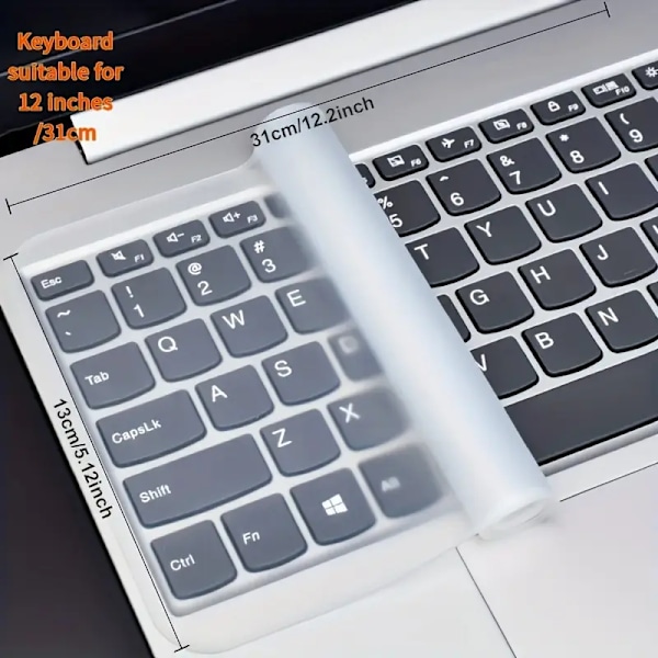 12.4 X 5.2 Tommer Silikone Tastatur Cover Til 13 Tommer 14 Tommer Bærbare Computere Med Numerisk Tastatur (Rent)