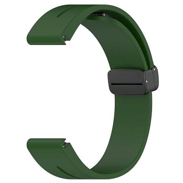 20mm magneettinen silikonihihna Samsung Galaxy Watch 6/6 Classic/5/4/huawei Watch Gt 3 42mm, rannekkeen musta solki Army Green