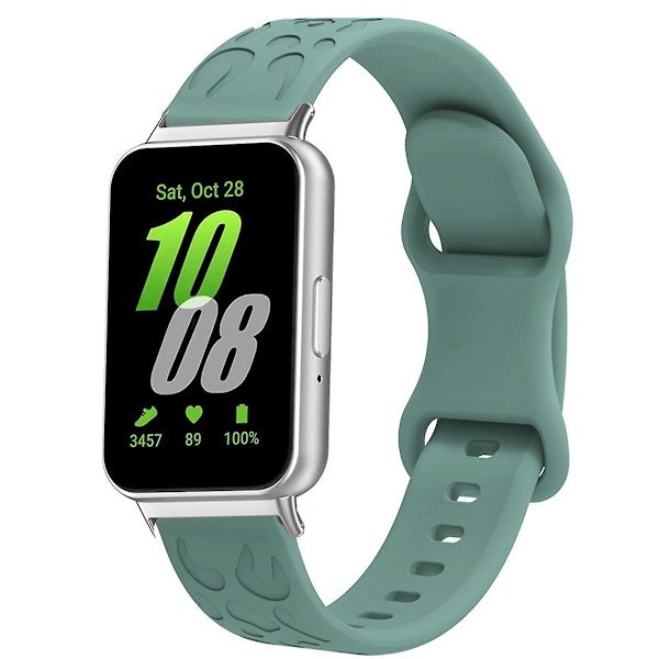 Til Samsung Galaxy Fit silikone urrem med leopardprint - udskiftningsurrem Green