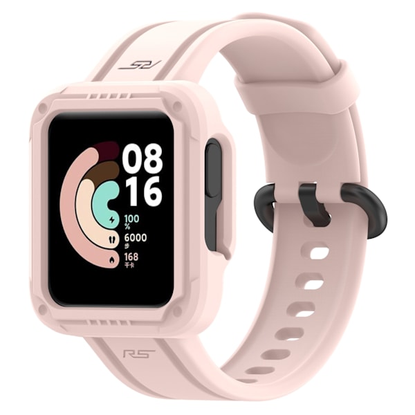 Passer til Redmi 1/Mi Watch Lite/Redmi 2/Mi Watch2 Lite Monokrom Silikon Integreret Urrem Light Pink