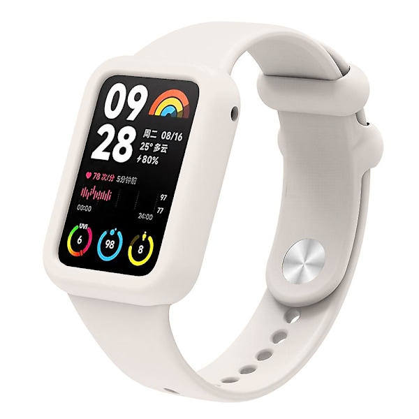 Blød silikoneetui til Xiaomi Smart Band 8 Pro, stødsikkert smartwatch-rammecover Light Gold
