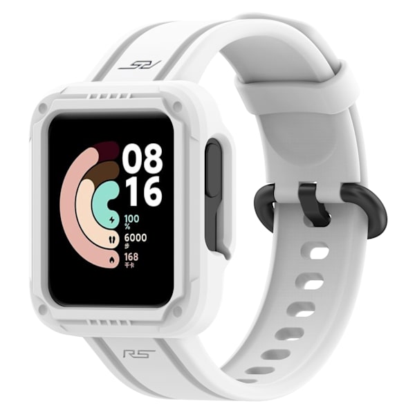 Passer til Redmi 1/Mi Watch Lite/Redmi 2/Mi Watch2 Lite Monokrom Silikon Integreret Urrem White