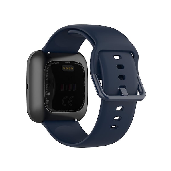 23mm Färgat Spänne Silikon Armband Rem för Fitbit Versa 2 / Versa Lite / Blaze, Storlek: S Midnight Blue
