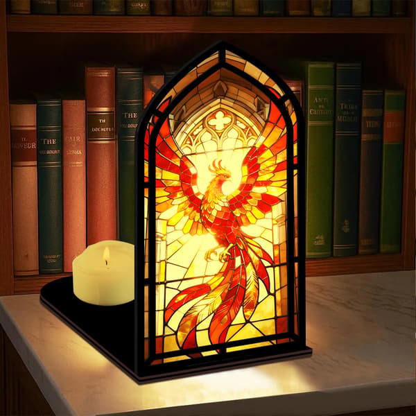 Fantasy bokkrok for bokelskere, med stearinlyslampe Phoenix