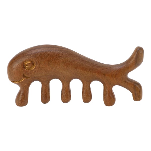 Sandalwood Wide Tooth Scalp Scraping Massage Comb Animal Shaped Gua Sha Comb For Neck Back Arms