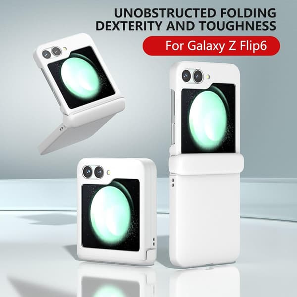 Etui til Samsung Galaxy Z Flip 6, hengselbeskyttelse White