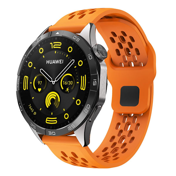För Garmin vivoactive 5 / Venu 2 Plus Silikonklockarmband 20mm ihålig justerbar rem Orange