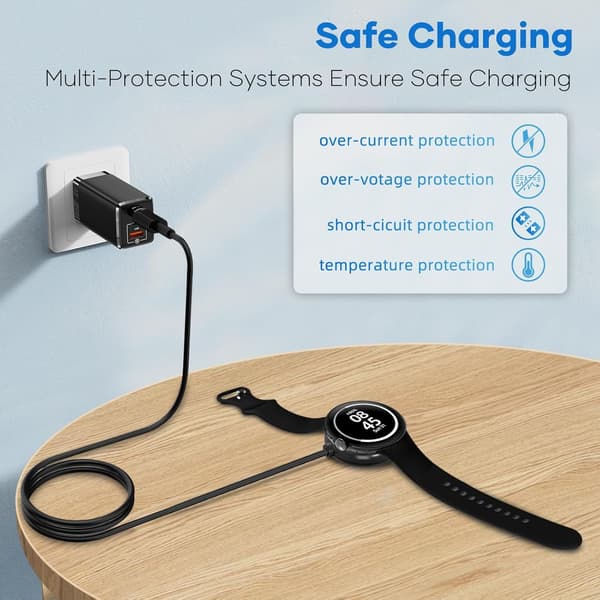 Oplader til Google Pixel Watch 2, USB-kabel 2-pak (kompatibel) White USB-C