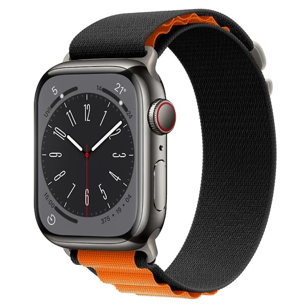 Alpine Loop Band For Apple Watch Strap 49mm 44mm 40mm 45mm 41mm 42mm 38mm 38 40 44 45 Mm Armbånd Iwatch Ultra Series 7 6 3 Se 8 42 44 45 49mm black-orange