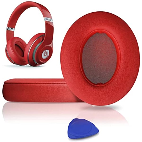 Erstatning øreputer Puter for Beats Studio 2 & Studio 3 Kablede og trådløse hodetelefoner Rød