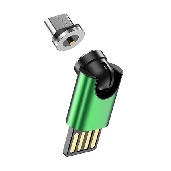 Micro USB-adapter 540 graders rotation Mini magnetisk stik Hurtigopladningsadapter Green