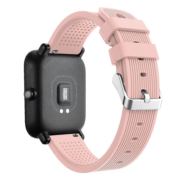 20mm blød rem med panderynker-tekstur til Huami Amazfit Watch Youth Edition Pink D Huami Amazfit Watch