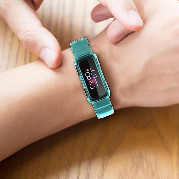 Transparent silikone integreret urrem til Fitbit inspire HR Transparent Blue