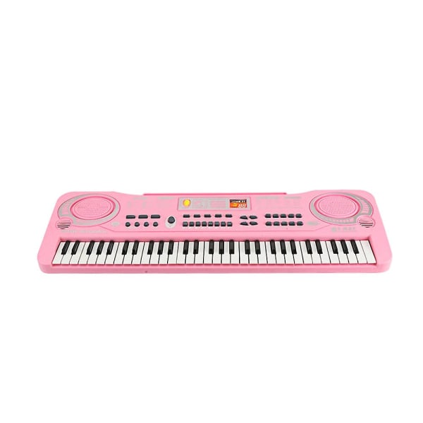 61 Keys Elektroniset urut USB Digitaalinen näppäimistö Piano Musiikki-instrumentti Lasten lelu mikrofonilla Pink