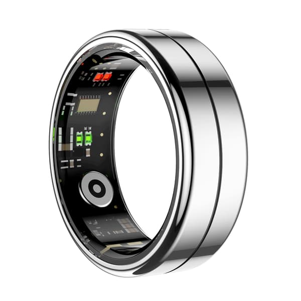 Smart Ring R04 (Qring), Sundheds- og søvnmonitor, 5ATM vandtæt, Multi-sportstilstand (Sølv, 7#)
