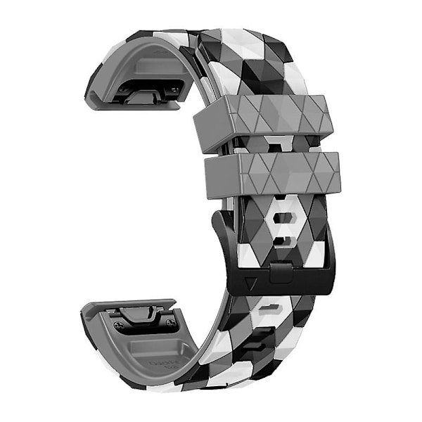 Silikonarmband med fotbollsmönster för Garmin Fenix 7/Descent G1/Epix Gen2, 22 mm TPE-klockarmband Grey