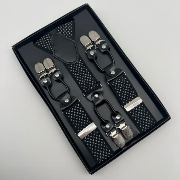 Miesten paidan halter-pidikkeet - 3,5 cm 6 klipsiä (01)