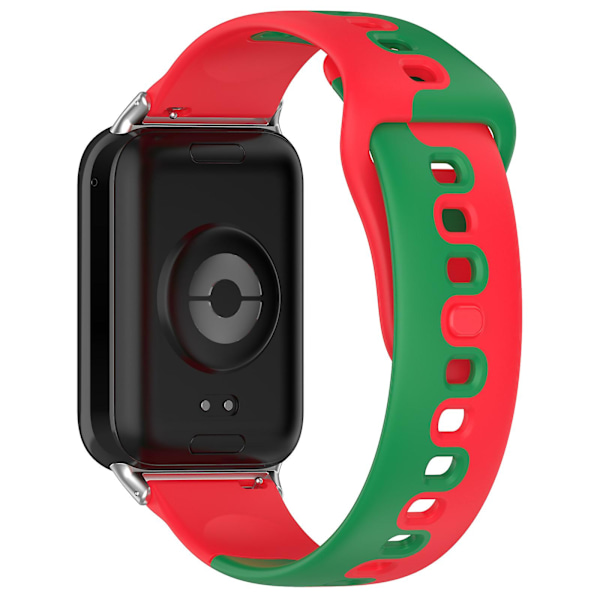 Silikonklokkearmbånd for Xiaomi Smart Band 8 Pro, dobbeltfarget erstatningsklokkearmbånd Red Green