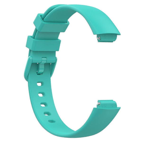 För Fitbit Inspire 3 Solid Silikon Armband Pin Spänne handledsrem Ersättning, Storlek: L Green, Teal Green C Fitbit Inspire 3