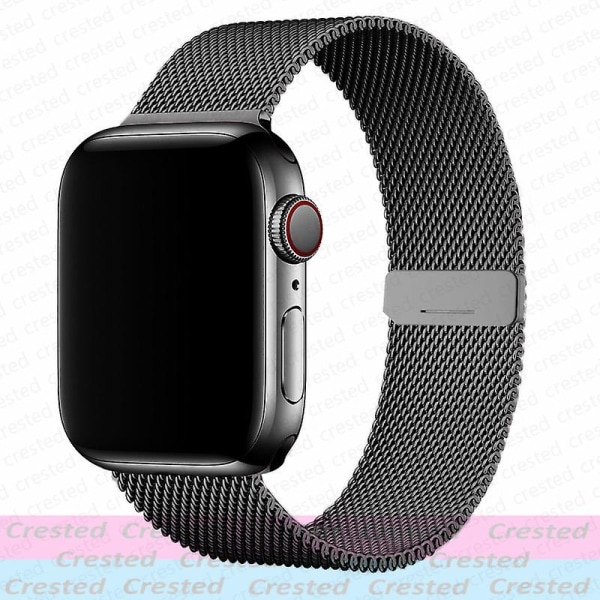 Milanese løkkestropp For Apple Watch Ultra Band 44mm 40mm 45mm 41mm 49mm 42mm 38mm 44 Mm Correa-armbånd Iwatch Series 3 6 Se 7 8 38mm 40mm 41mm black