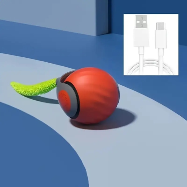 USB Uppladdningsbar Automatisk Rullande Boll Kattleksak - Justerbar Hastighet (Orange)