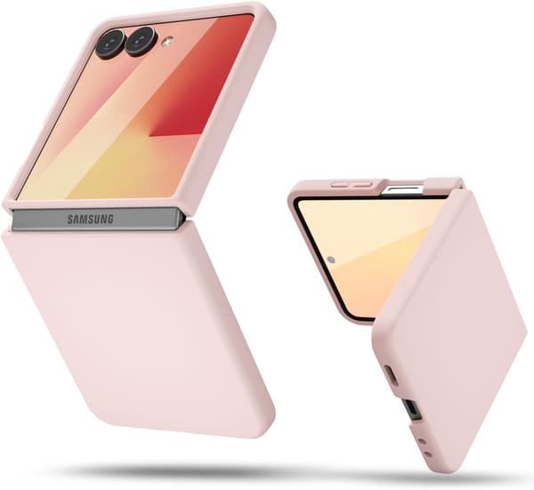 Etui til Samsung Galaxy Z Flip 7, flytende silikon TPU-deksel (rosa)