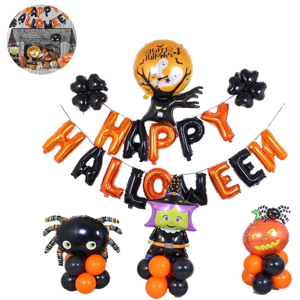 Halloween Ballonger Halloween Party Ballonger Glada Halloween Ballonger Set Med Latex Ballonger Tema Party Pumpa Spider Witch Ghost Tree