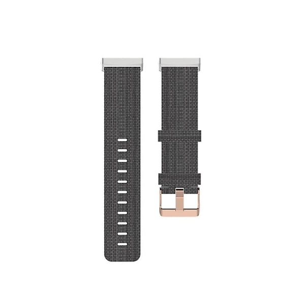 Til Fitbit Versa 4 / Sense 2 Universal Nylon Vævet Canvas Urrem VCU Dark Grey