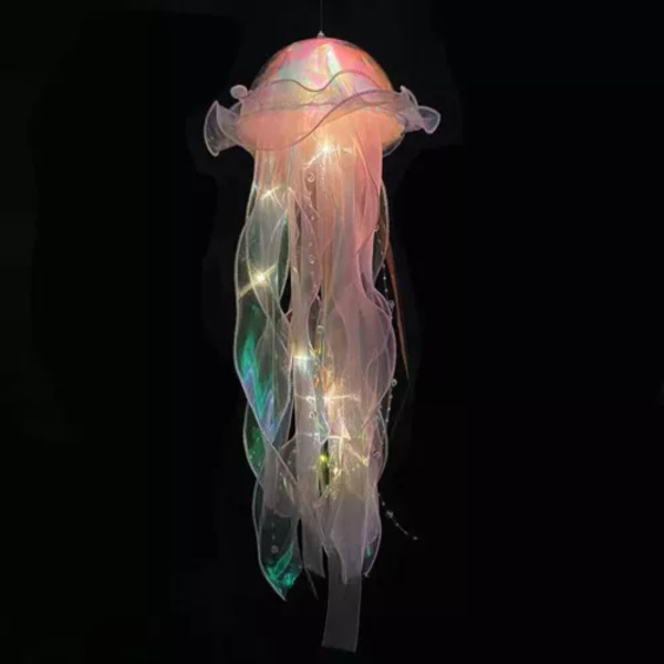 Jellyfish Lille Nattelys Realistisk Soveværelse Lys Lampe DIY til Værelse Dekoration Pink