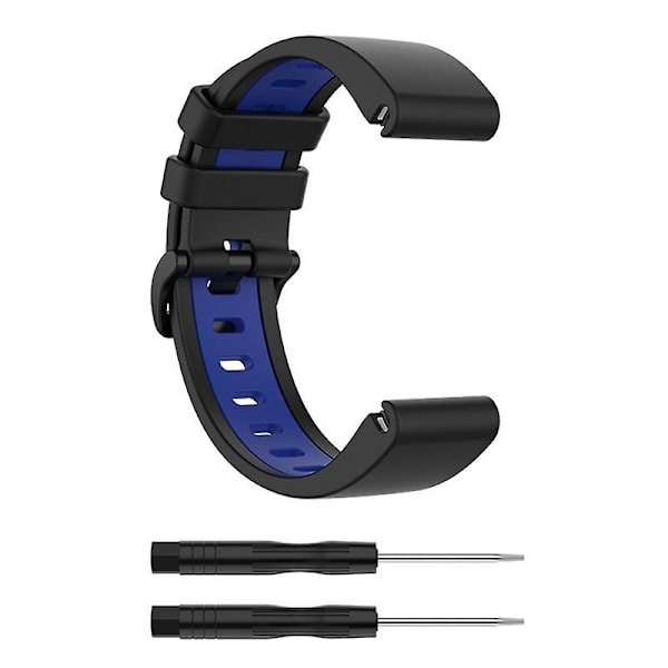 Silikonarmbandsbälte för Fenix ​​7X Watch Soft Strap Loop Armband Black blue