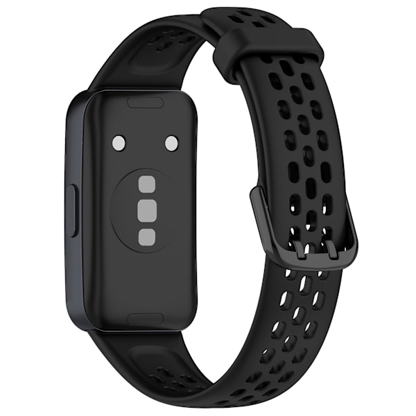 Åndbar silikone smart watch rem til Huawei Band 8 - behagelig at have på Black