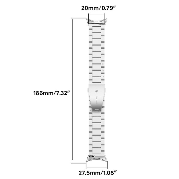 Armband i rostfritt band för Pixel Watch 2- watch Andningsarmband Silver
