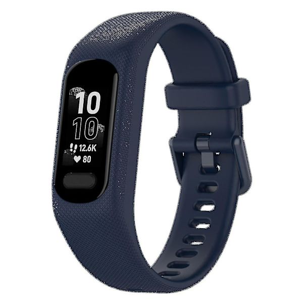 Antiskrapa silikonklockarmband med fodralsskydd för Garmin Vivosmart 5 Ocean blue, Navy Blue I Garmin Vivosmart 5