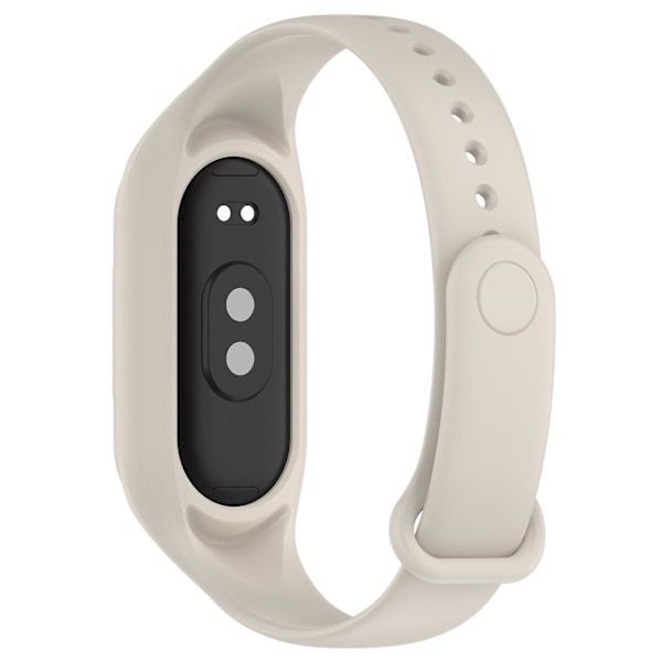 For Xiaomi Smart Band 8 udskiftning silikone urrem integrere armbånd med etui Beige, Beige J Xiaomi Smart Band 8