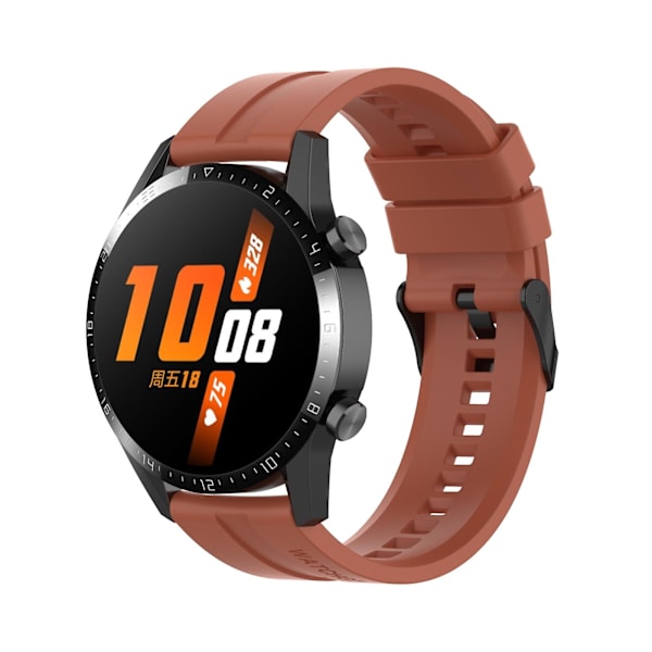 Til Huawei Watch Gt 2 46mm urrem med sort spænde Orange