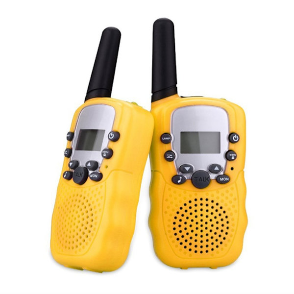 2 STK T388 Walkie Talkie Børn 2 Stk Børneradio Walkie-Talkie Børn Fødselsdagsgave Legetøj Til Drenge Piger 100-3000M rækkevidde yellow