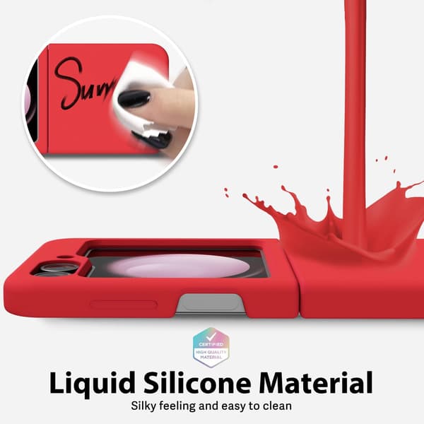 Etui til Samsung Galaxy Z Flip 6, flytende silikon TPU-deksel Red