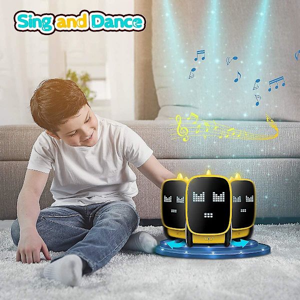 Smart Touch Control Robot Sang Dansende Stemme Gestik Control Robot Legetøj - Gul