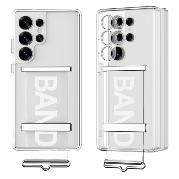 Etui til Samsung Galaxy S25 Plus, med TPU+PC armbånd og støtte (sølv)