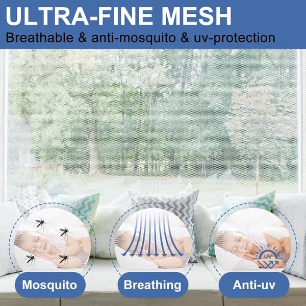 6 Fluenet til vinduer, med velcro White 150*200 Cm